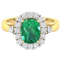 Zambian Emerald Ring With Diamonds 2.36 Carats 14K Yellow Gold