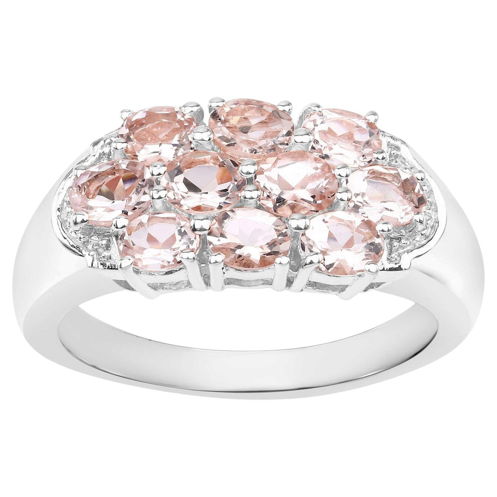 Morganite Ring 1.48 Carats Sterling Silver