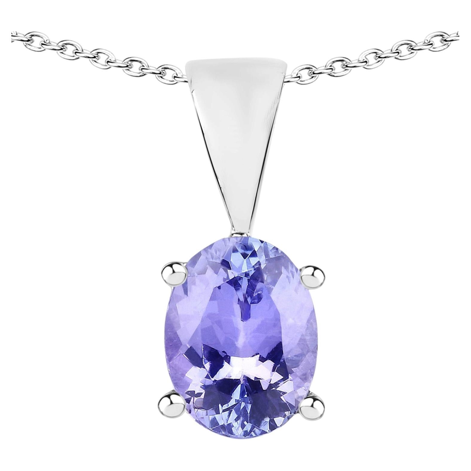 Tanzanite Pendant 1.14 Carats Sterling Silver