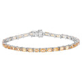Citrine Tennis Bracelet 12.7 Carats Rhodium Plated Sterling Silver