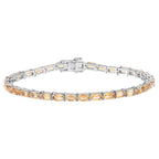 Citrine Tennis Bracelet 12.7 Carats Rhodium Plated Sterling Silver