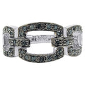 Blue Diamond Ring 0.34 Carats Sterling Silver