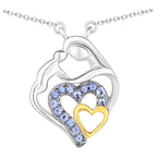 Tanzanite Mom Pendant 0.26 Carats Gold Plated Silver