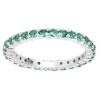 Zambian Emerald Ring 1 Carats 14K White Gold