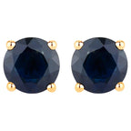 Natural Blue Sapphire Earrings 1.68 Carats 14K Yellow Gold