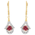Pink Tourmaline Earrings 1.18 Carats Gold Plated Silver