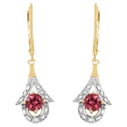 Pink Tourmaline Earrings 1.18 Carats Gold Plated Silver