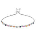 Multicolor Sapphire Bracelet 0.78 Carats Sterling Silver