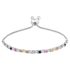 Multicolor Sapphire Bracelet 0.78 Carats Sterling Silver