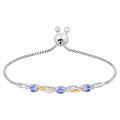 Tanzanite Bracelet With White Sapphire 0.74 Carats Gold Plated Sterling Silver