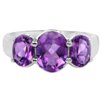 Amethyst Ring 3.16 Carats Sterling Silver