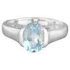 Blue Topaz Ring 2 Carats Sterling Silver