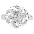 Diamond Flower Ring 0.26 Carats Sterling Silver