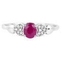 Ruby Ring With Diamonds 0.32 Carats 14K White Gold