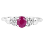 Ruby Ring With Diamonds 0.32 Carats 14K White Gold