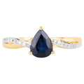Blue Sapphire Ring With Diamonds 1.14 Carats 14K Yellow Gold