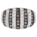Multicolor Diamond Ring 0.8 Carats Sterling Silver