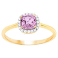 Pink Spinel Ring With Diamonds 1.06 Carats 14K Yellow Gold