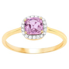 Pink Spinel Ring With Diamonds 1.06 Carats 14K Yellow Gold