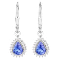 Natural Tanzanite Earrings With White Topaz 1.48 Carats Sterling Silver