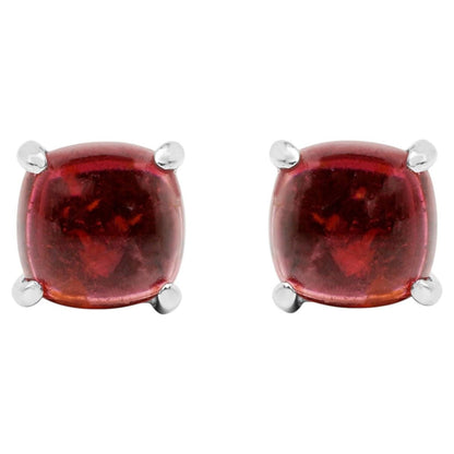 Pink Topaz Stud Earrings 2.58 Carats Sterling Silver