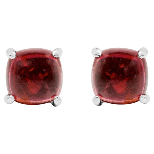 Pink Topaz Stud Earrings 2.58 Carats Sterling Silver