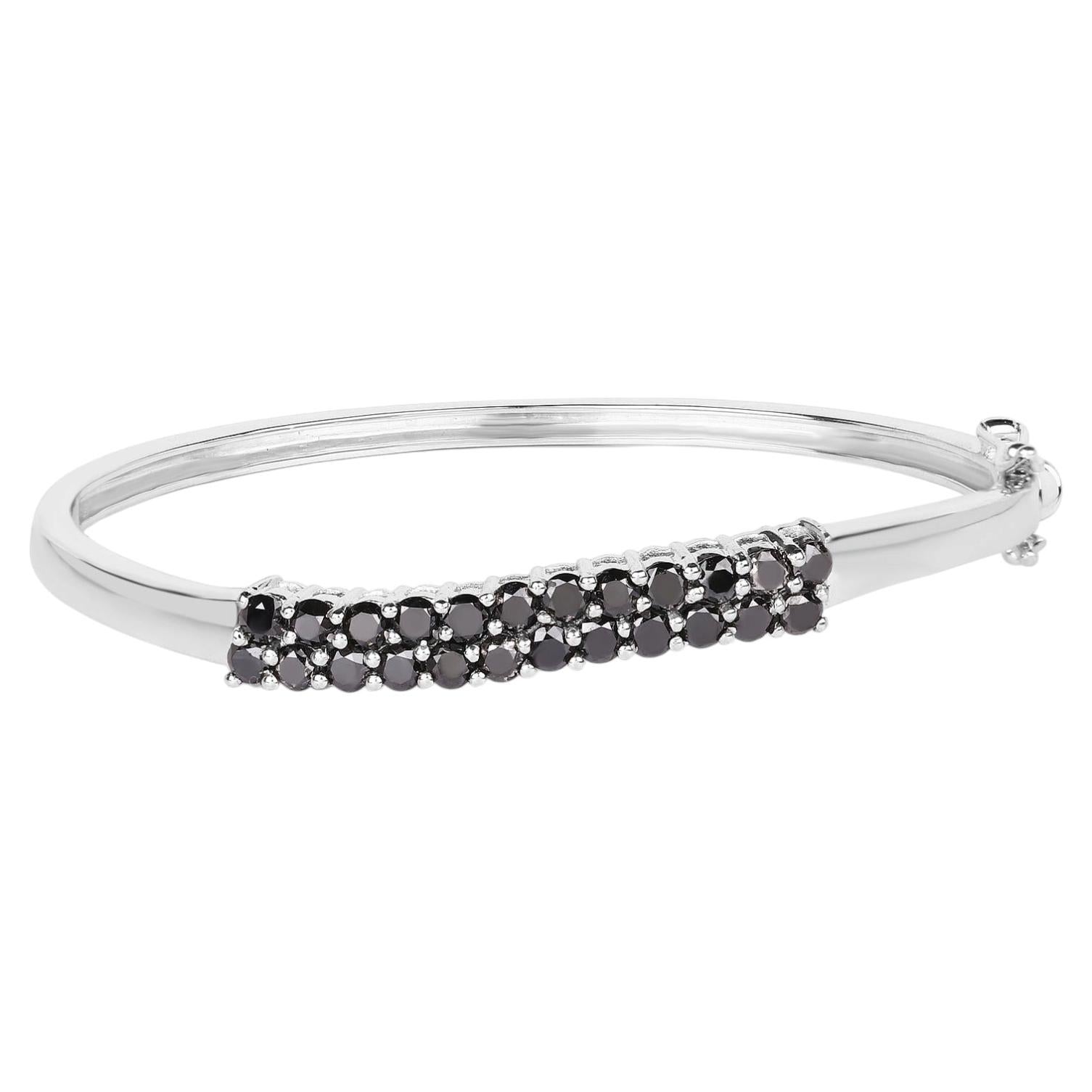 Black Diamond Bracelet 3.52 Carats Sterling Silver