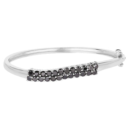 Black Diamond Bracelet 3.52 Carats Sterling Silver