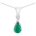 Zambian Emerald Pendant With Diamonds 0.66 Carats 14K White Gold