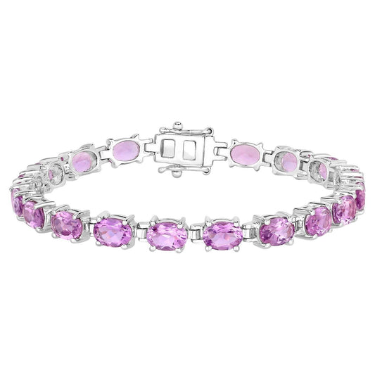Amethyst Tennis Bracelet 14.3 Carats Sterling Silver