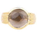 Smoky Quartz Ring 4.88 Carats Gold Plated Silver