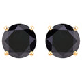 Black Diamond Stud Earrings 4.76 Carats 14K Yellow Gold