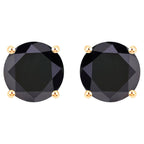 Black Diamond Stud Earrings 4.76 Carats 14K Yellow Gold
