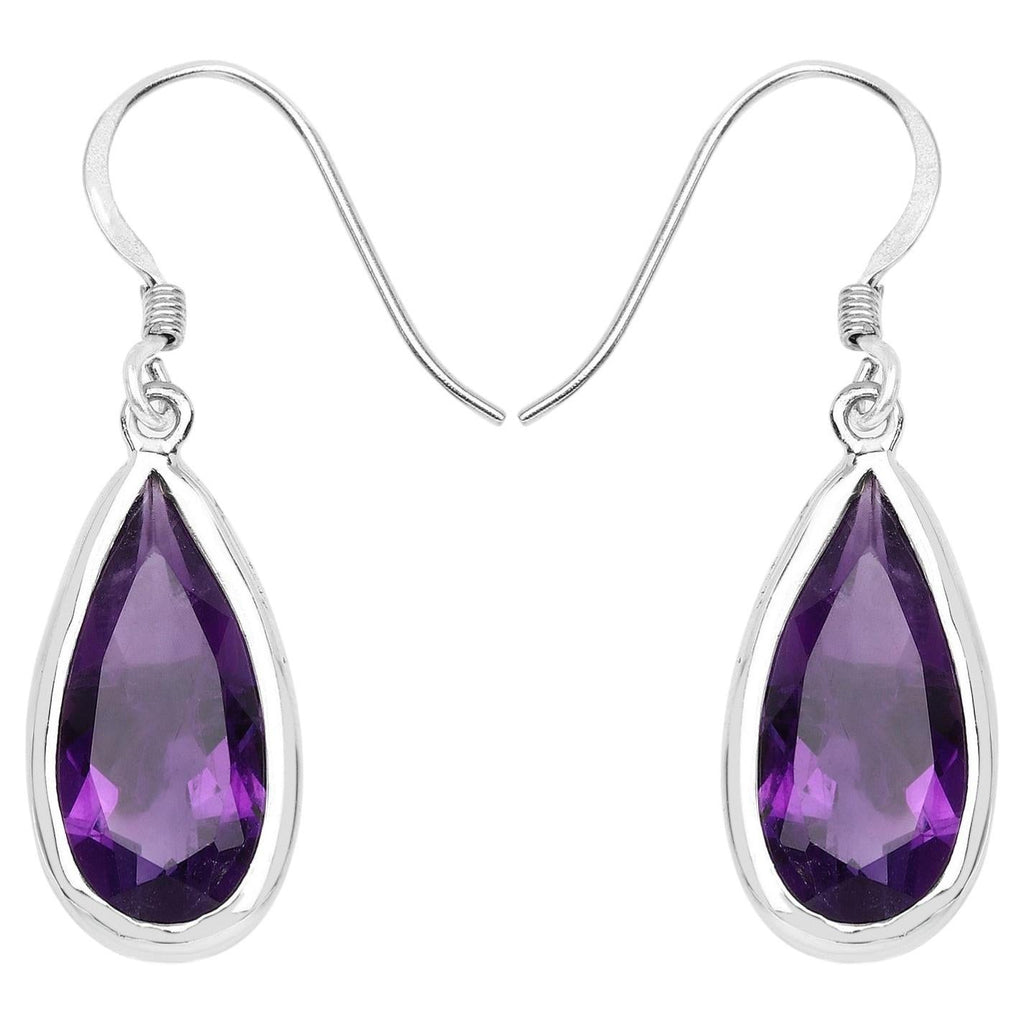 Amethyst Earrings 10 Carats Sterling Silver