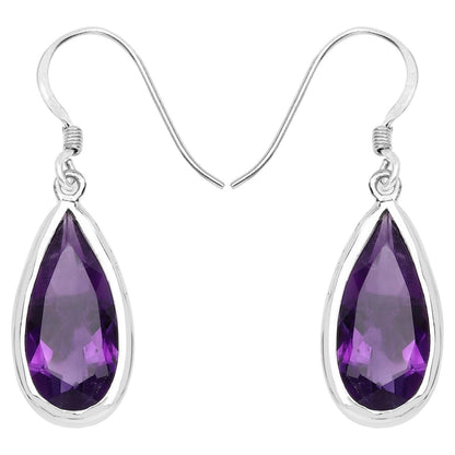 Amethyst Earrings 10 Carats Sterling Silver