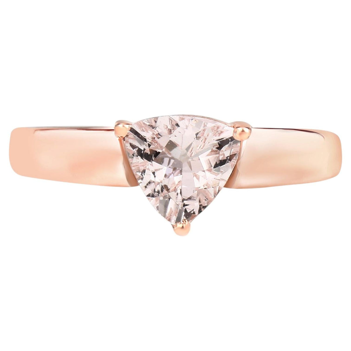 Morganite Ring 0.88 Carats Gold Plated Silver