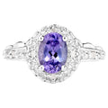 Tanzanite Ring With Diamonds 0.76 Carats Sterling Silver
