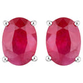 Ruby Earrings 1.68 Carats 14K White Gold