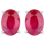 Ruby Earrings 1.68 Carats 14K White Gold