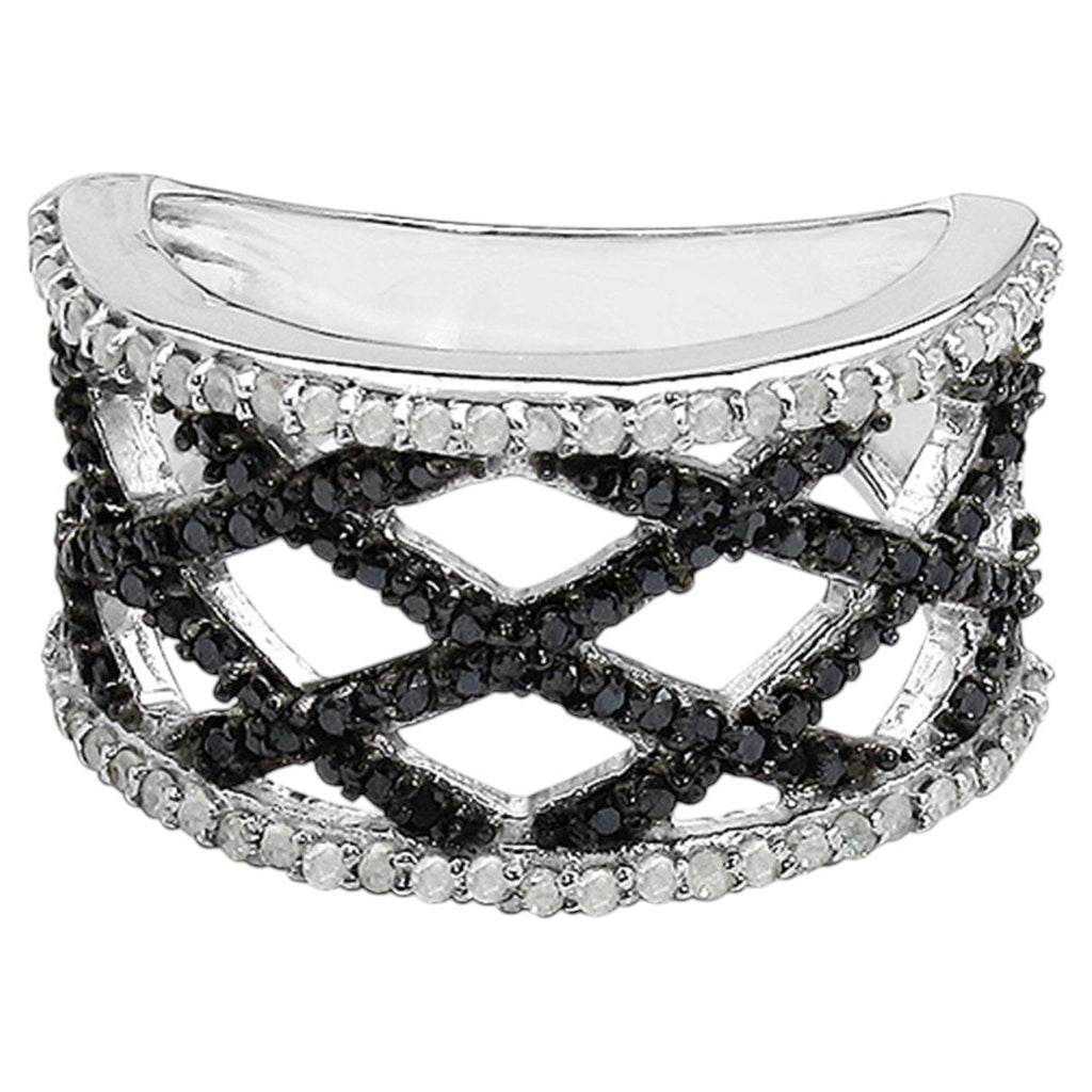 Multicolor Diamond Ring 0.88 Carats Sterling Silver