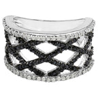 Multicolor Diamond Ring 0.88 Carats Sterling Silver