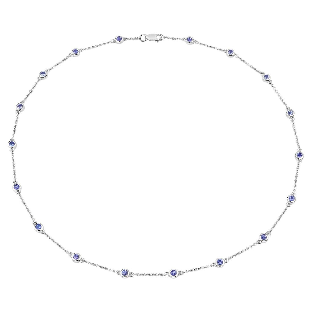 Tanzanite Necklace 1.78 Carats Sterling Silver