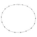 Tanzanite Necklace 1.78 Carats Sterling Silver
