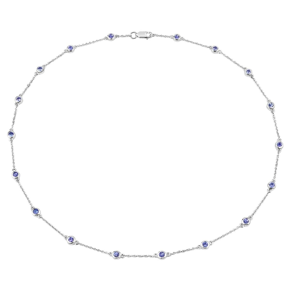 Tanzanite Necklace 1.78 Carats Sterling Silver