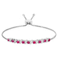 Ruby Bracelet With White Topaz 1.22 Carats Sterling Silver