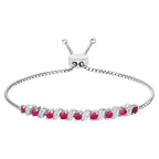 Ruby Bracelet With White Topaz 1.22 Carats Sterling Silver