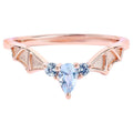 Blue Topaz Bat Ring 0.3 Carats Gold Plated Silver