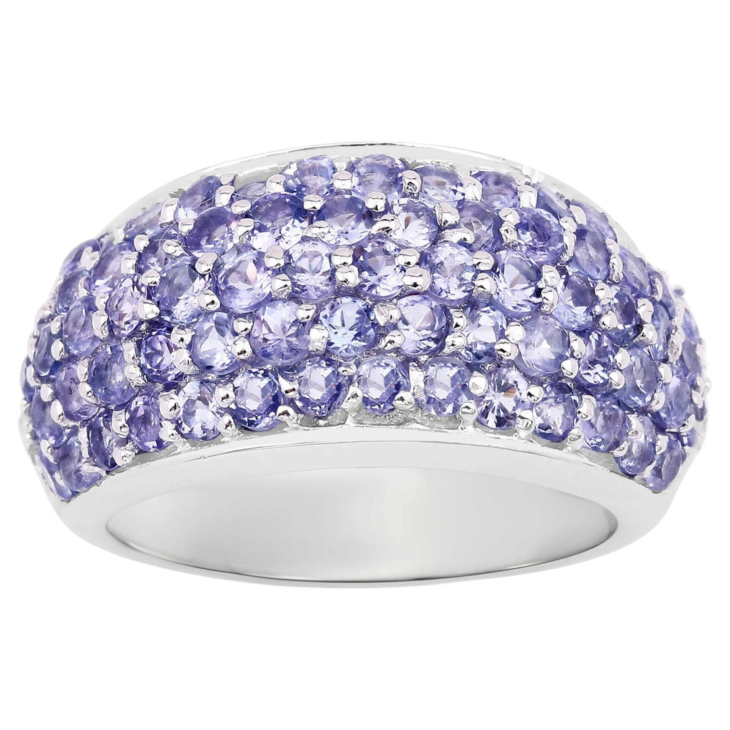 Tanzanite Ring With White Topaz 2.76 Carats Sterling Silver