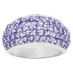 Tanzanite Ring With White Topaz 2.76 Carats Sterling Silver