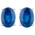 Blue Sapphire Earrings 1.88 Carats 14K White Gold